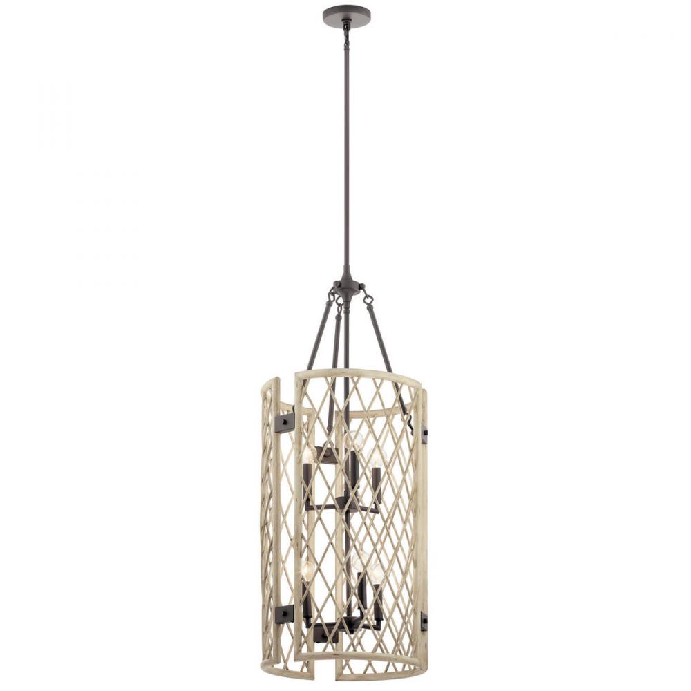 Oana™ 6 Light Foyer Chandelier White Washed Wood