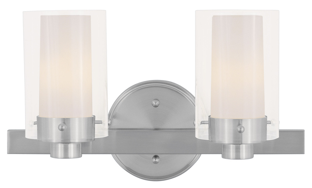 2 Light Brushed Nickel Bath Light