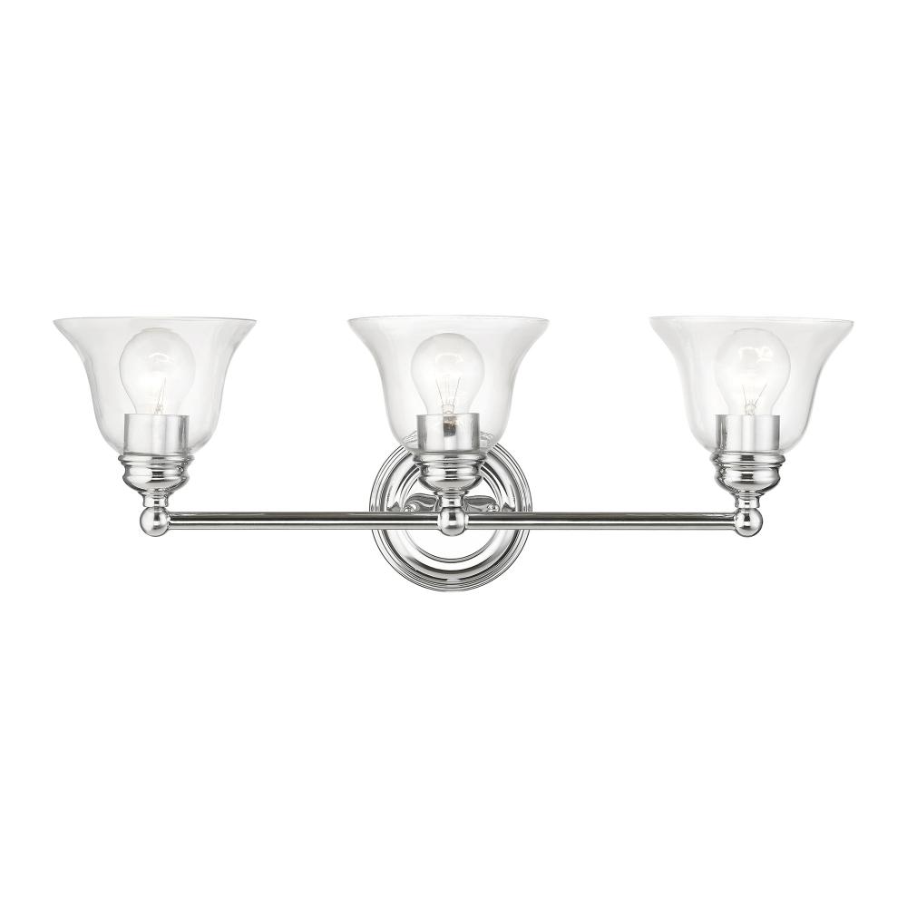 3 Light Polished Chrome Vanity Sconce