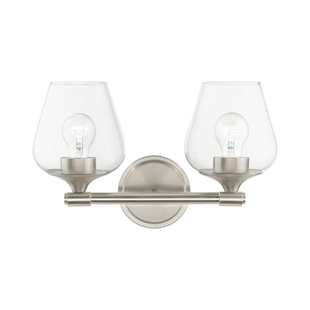 2 Light Brushed Nickel Vanity Sconce