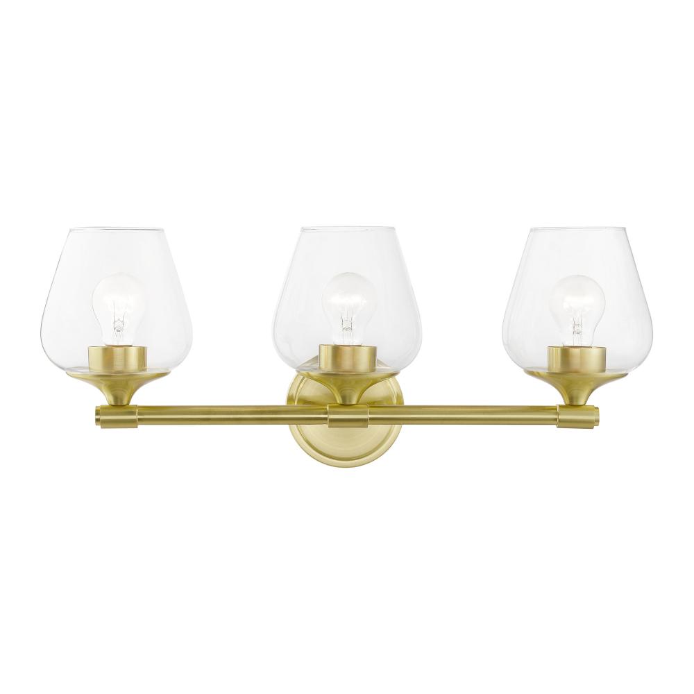 3 Light Satin Brass Vanity Sconce