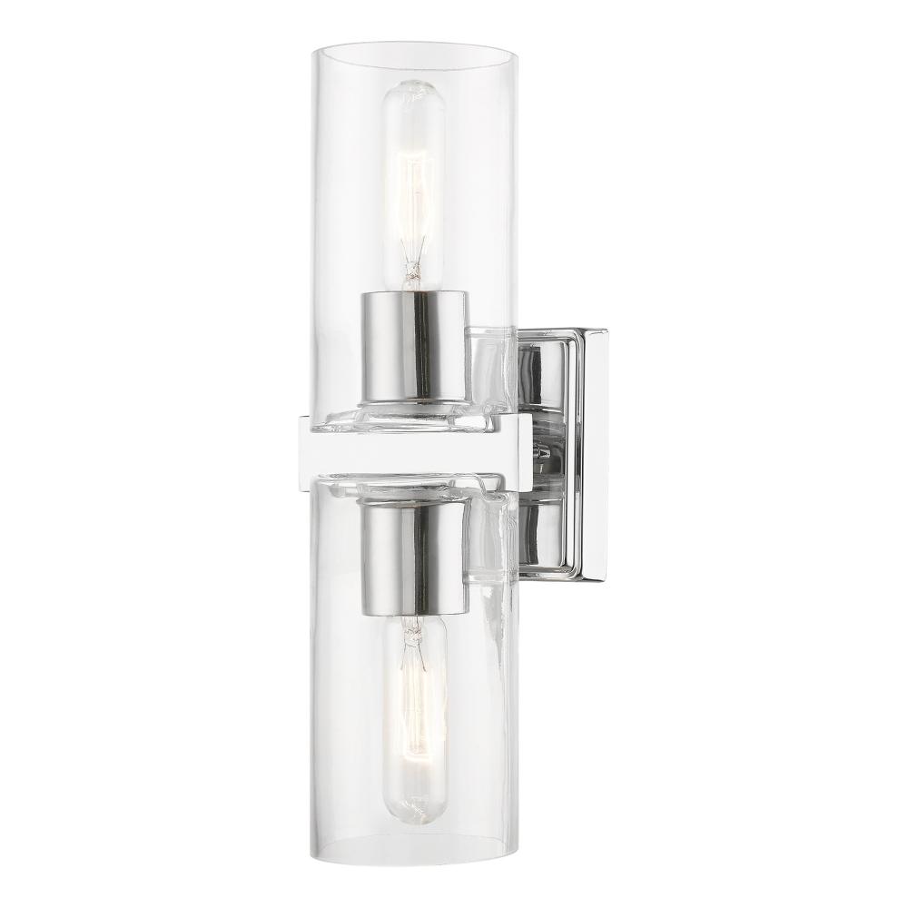 2 Light Polished Chrome Vanity Sconce