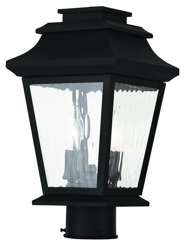 2 Light Black Outdoor Post Lantern