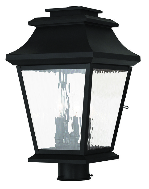 3 Light Black Outdoor Post Lantern