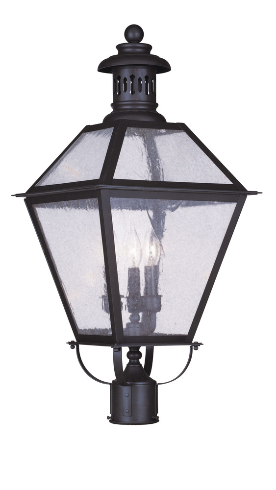 3 Light Bronze Outdoor Post Lantern