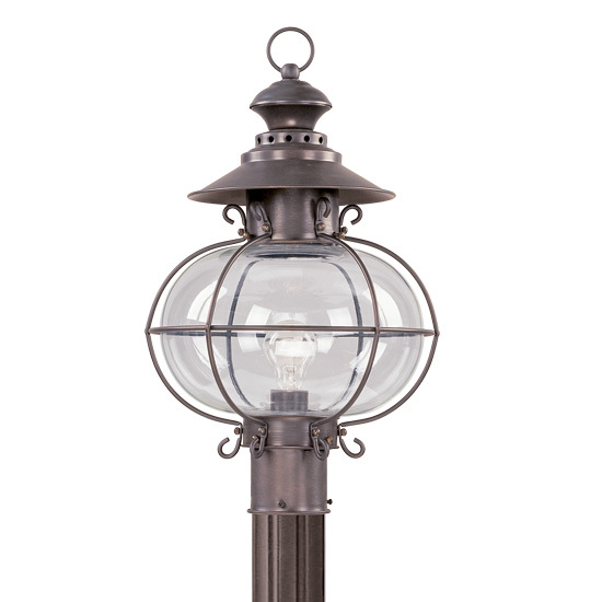 1 Light Bronze Outdoor Post Lantern