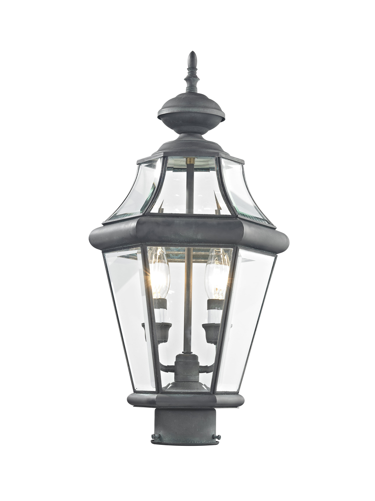 2 Light Charcoal Outdoor Post Lantern