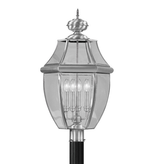 4 Light BN Outdoor Post Lantern