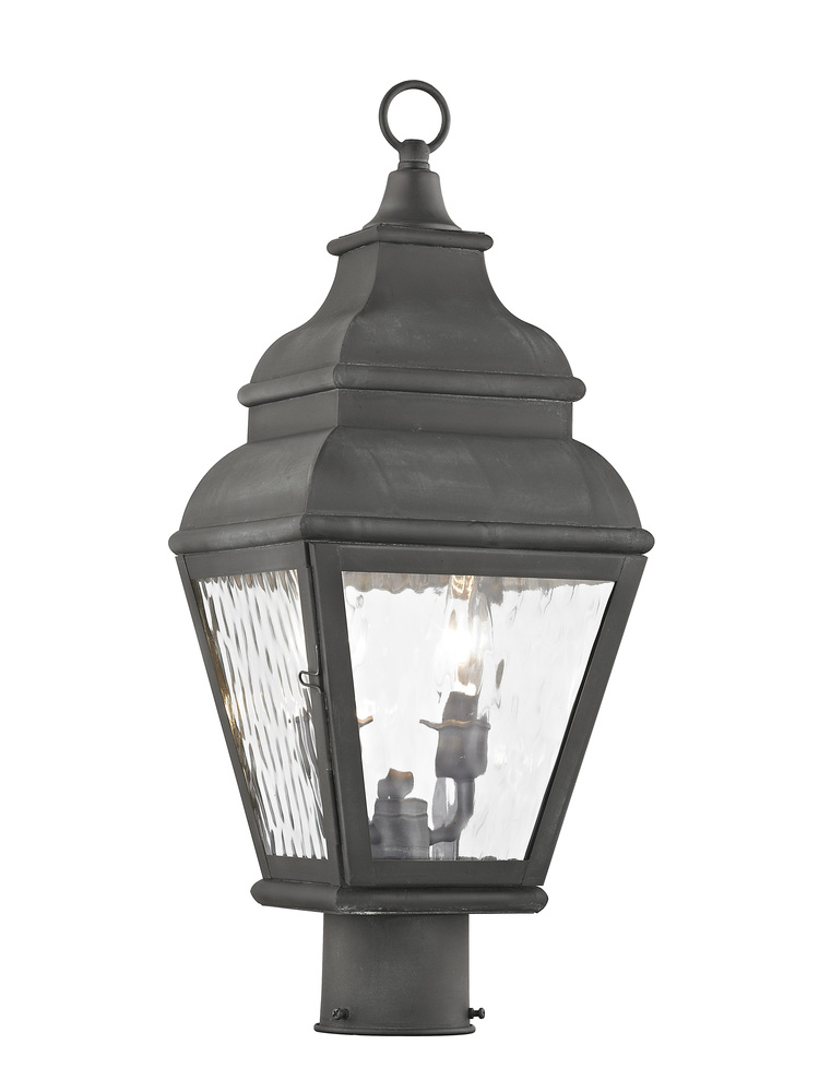 2 Light Charcoal Outdoor Post Lantern