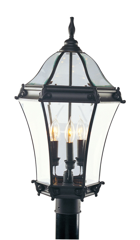 3 Light Bronze Outdoor Post Lantern