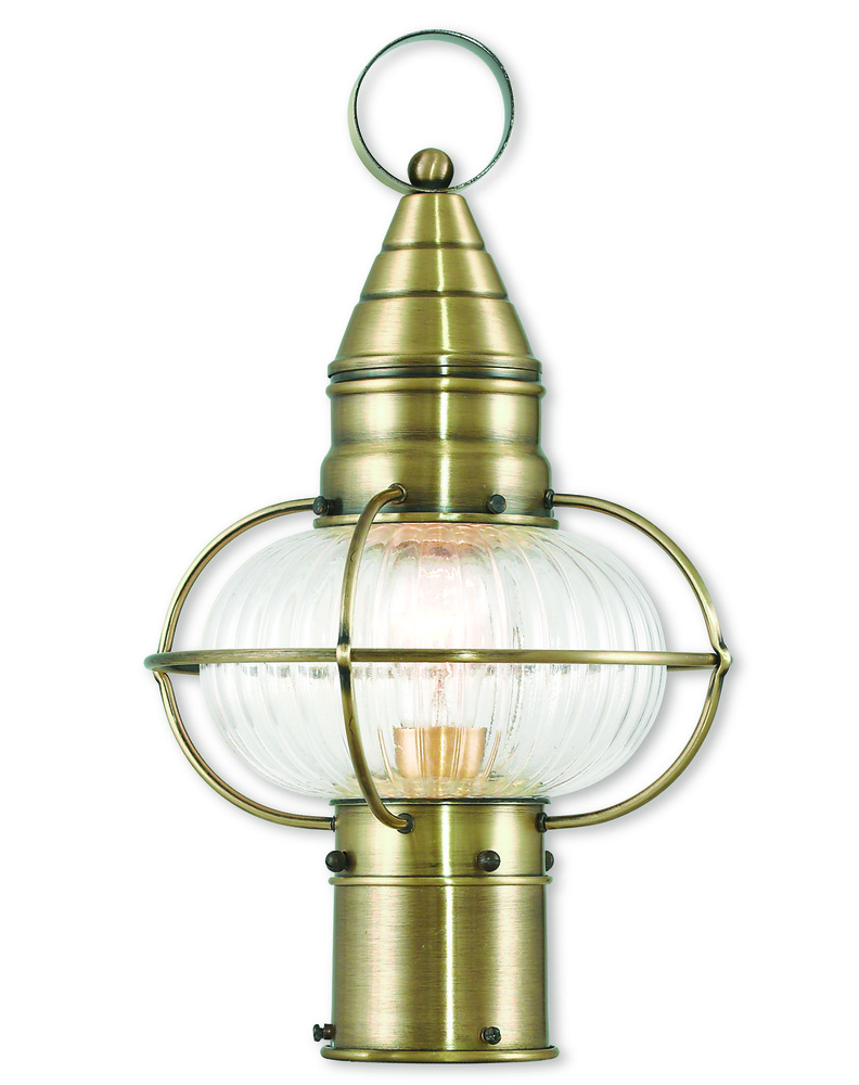 1 Light AB Outdoor Post Lantern