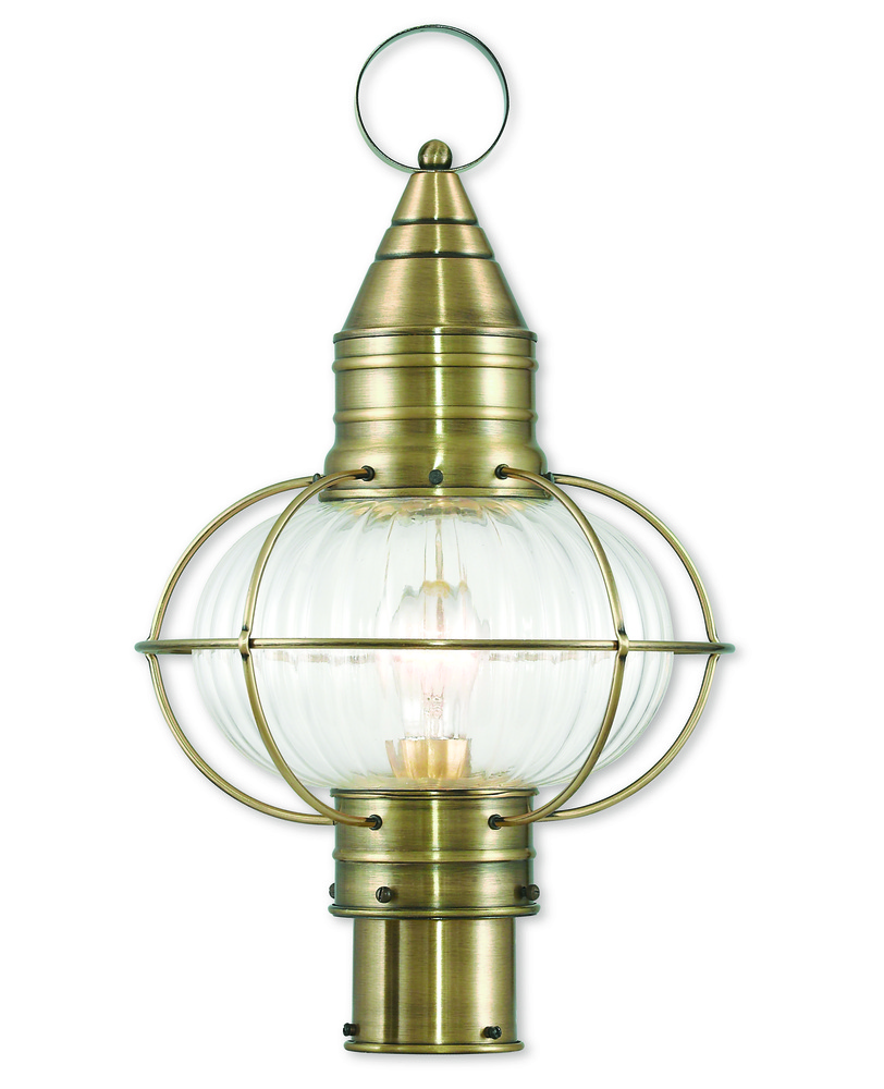 1 Light AB Outdoor Post Lantern