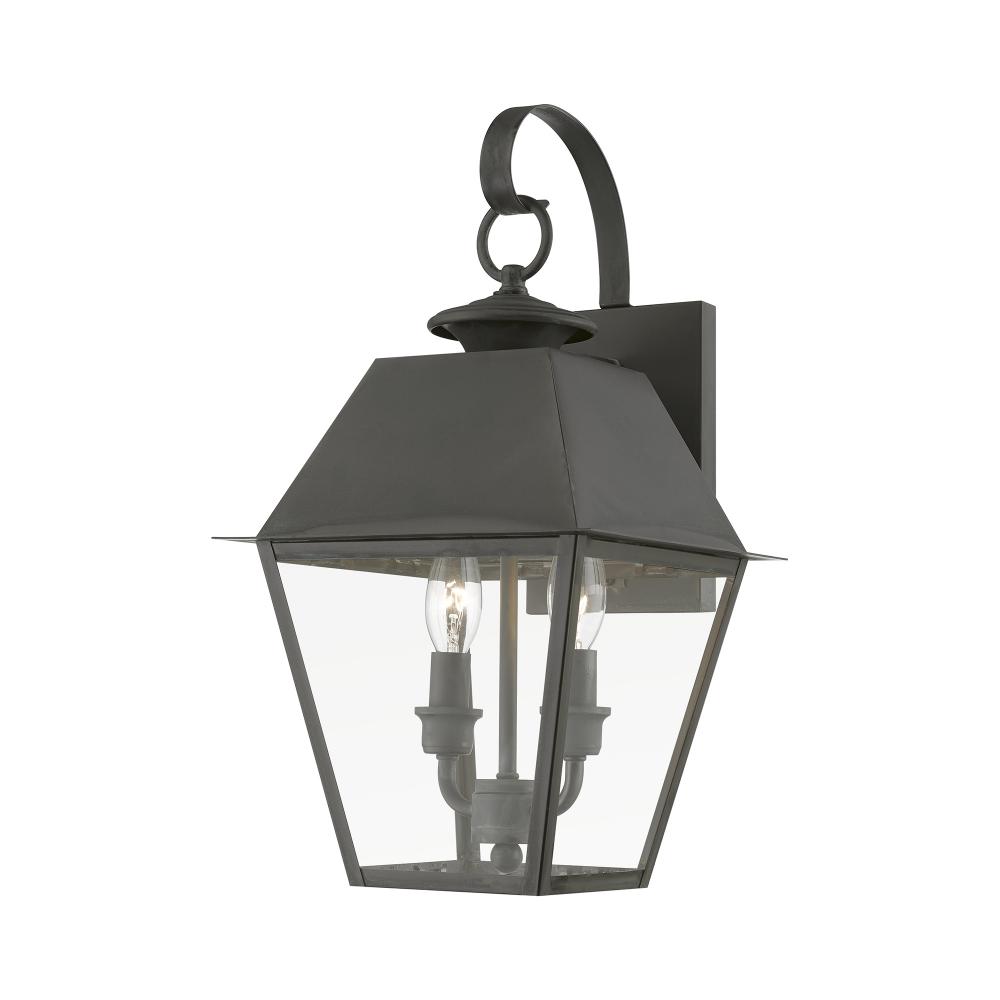 2 Light Charcoal Outdoor Medium Wall Lantern