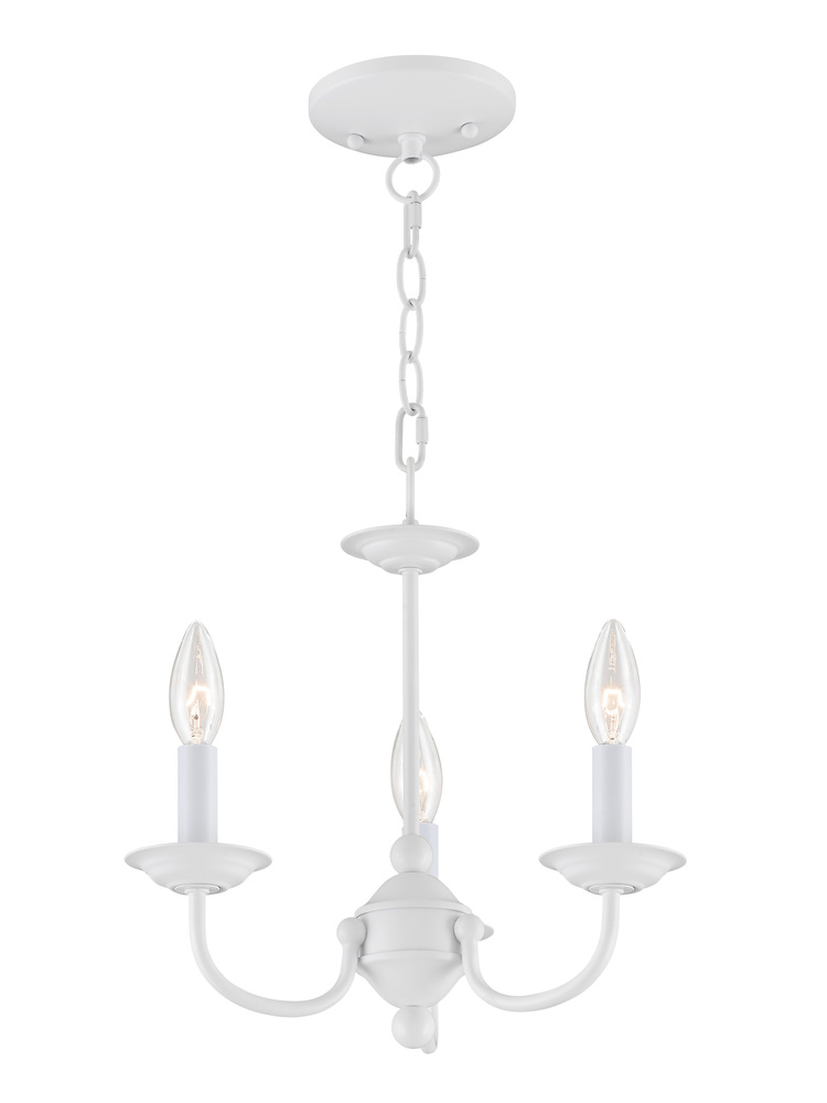 3 Light White Mini Chandelier