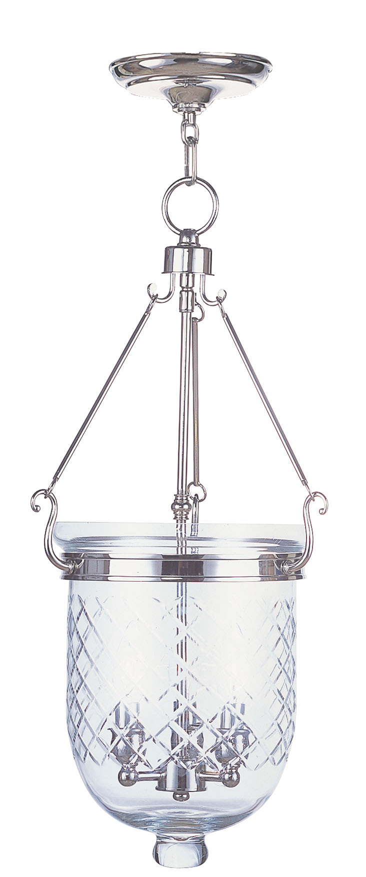 3 Light Polished Nickel Chain Lantern