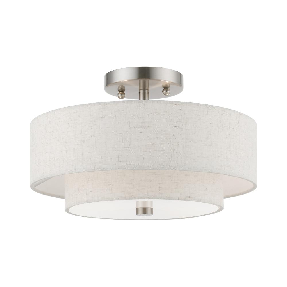 2 Light Brushed Nickel Semi-Flush