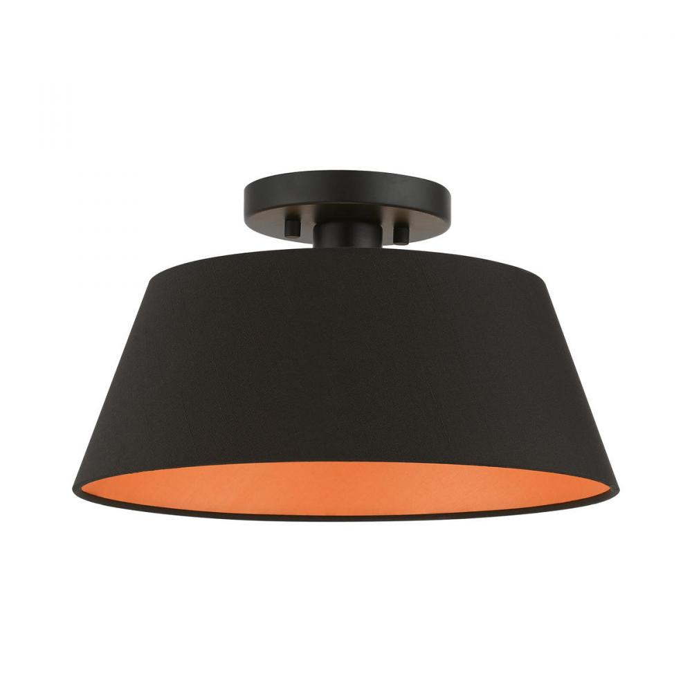 1 Light Black Semi-Flush Mount