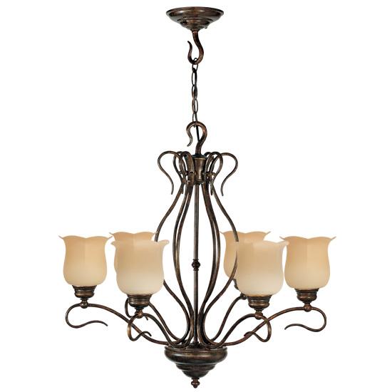 Six Light Moroccan Gold Up Chandelier