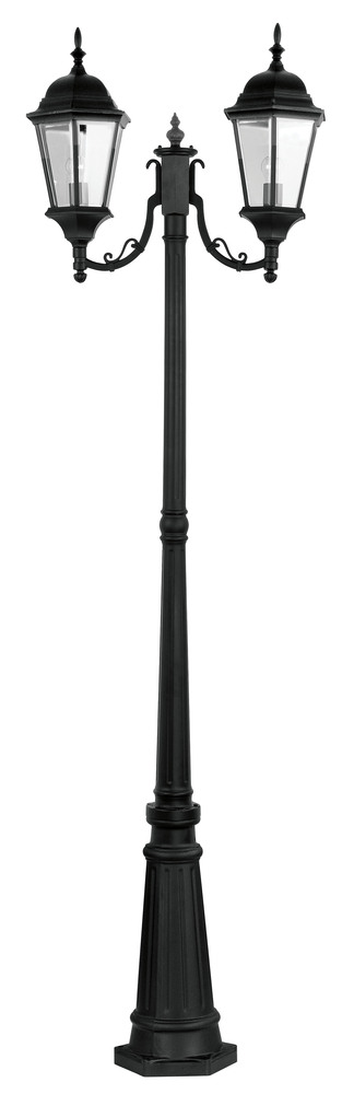 2 Light Black Outdoor 2 Head Post