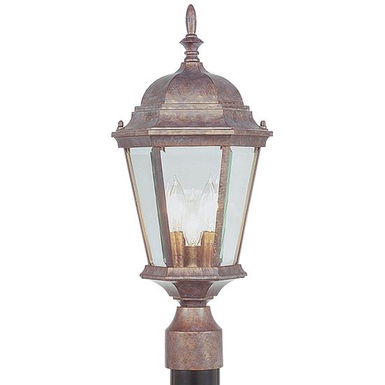 3 Light Black Outdoor Post Lantern