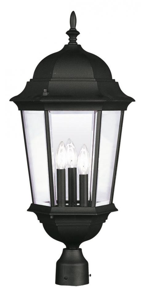 3 Light Black Outdoor Post Lantern