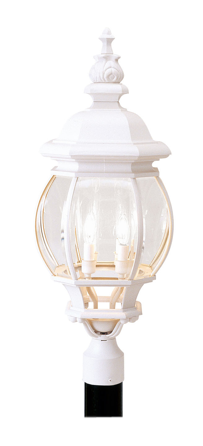 4 Light White Outdoor Post Lantern