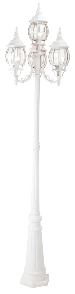 4 Light White Outdoor 4 Head Post