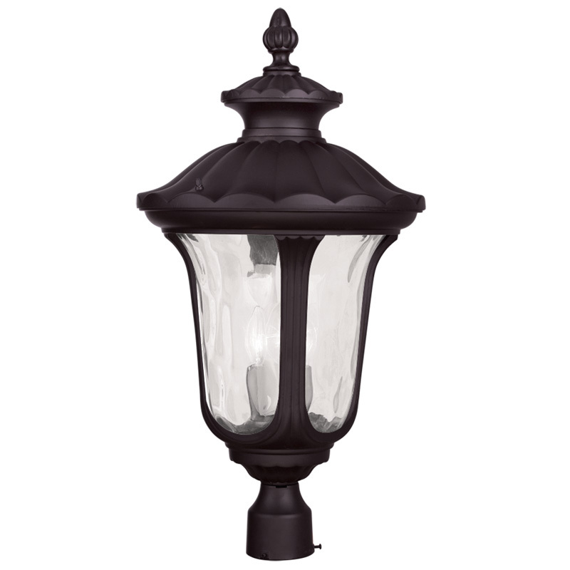 3 Light Bronze Outdoor Post Lantern