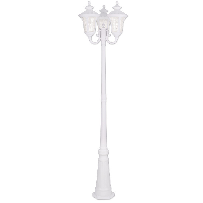 3 Light White Outdoor 3 Head Post