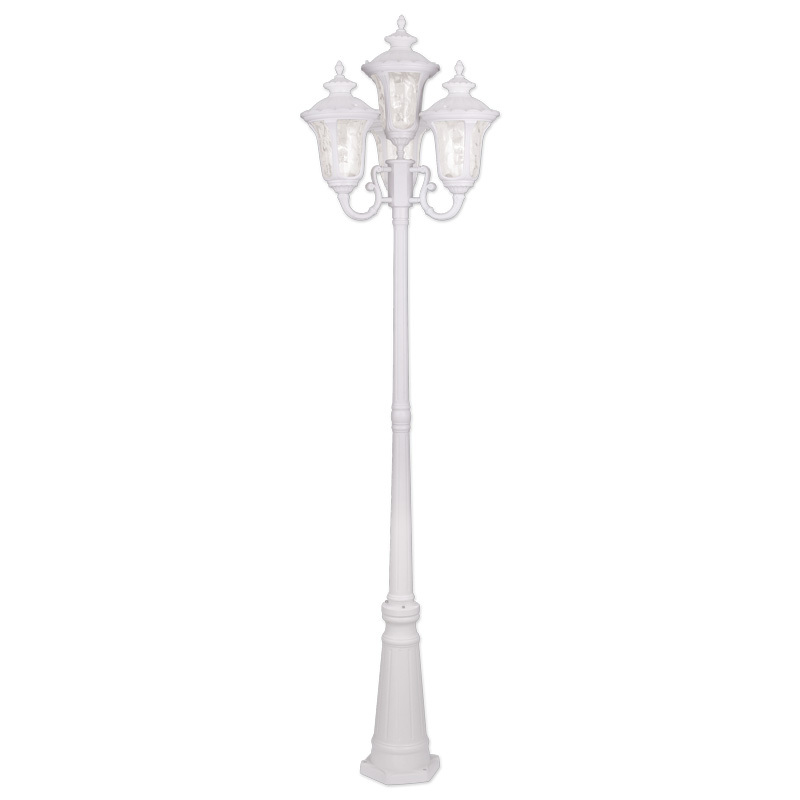 4 Light White Outdoor 4 Head Post