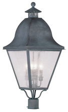 Livex Lighting 2548-61 - 4 Light Charcoal Outdoor Post Lantern