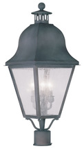 Livex Lighting 2556-61 - 3 Light Charcoal Outdoor Post Lantern