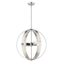 Livex Lighting 46415-91 - 4 Lt Brushed Nickel Chandelier