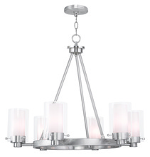 Livex Lighting 50676-91 - 6 Light Brushed Nickel Chandelier