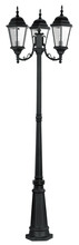 Livex Lighting 7553-04 - 3 Light Black Outdoor 3 Head Post