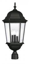 Livex Lighting 7568-04 - 3 Light Black Outdoor Post Lantern