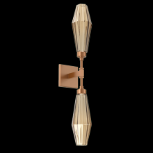 Hammerton IDB0049-02-NB-RB-L1 - Aalto Double Sconce-Novel Brass-Optic Rib Blown Glass