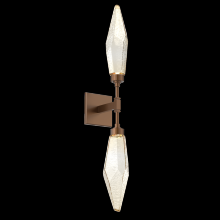 Hammerton IDB0050-02-BB-CA-L1 - Rock Crystal Double Sconce-Burnished Bronze-Chilled Blown Glass