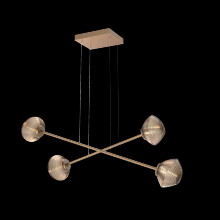 Hammerton PLB0089-M2-NB-B-CA1-L1 - Mesa Double Moda-Novel Brass-Bronze Blown Glass-Stainless Cable-LED 2700K