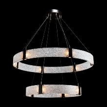 Hammerton CHB0042-2B-MB-BG-CA1-L3 - Two Tier Parallel Ring Chandelier-2B-Matte Black