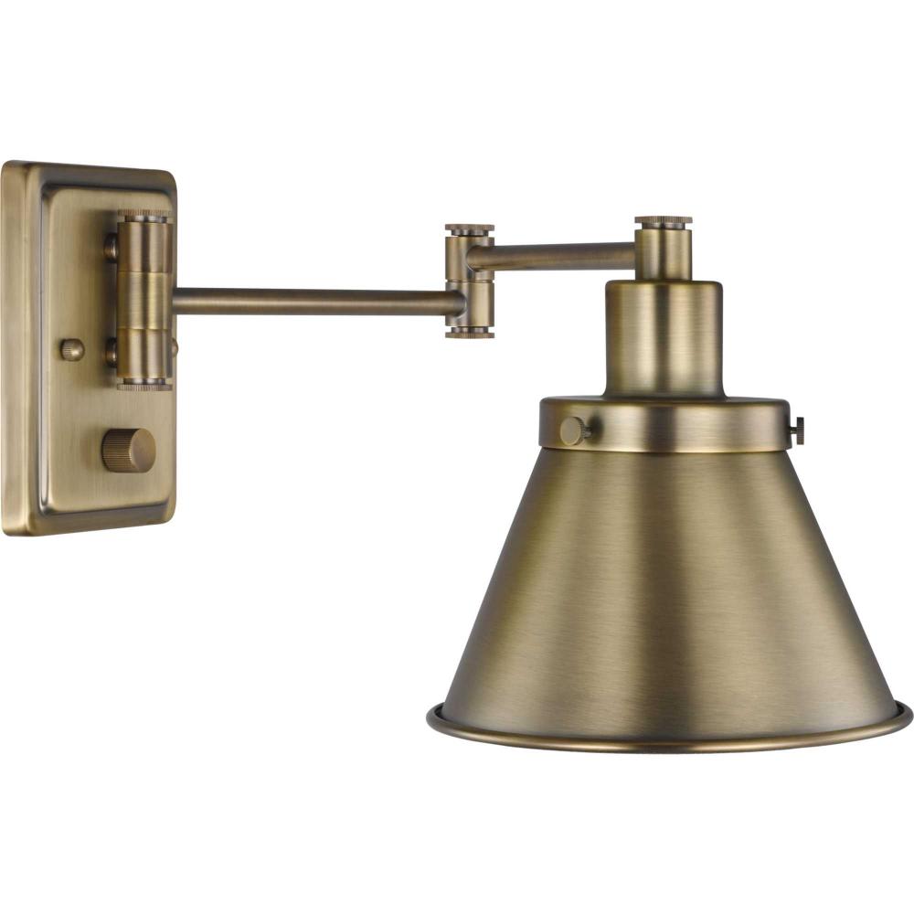 Hinton Collection Vintage Brass Swing Arm Wall Light