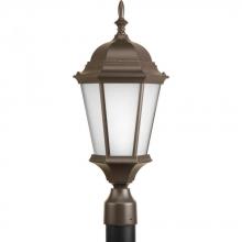 Progress P5482-20EB - One Light Antique Bronze Etched Glass Post Light