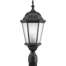 Progress P5482-31EB - One Light Black  Etched Glass Post Light