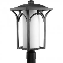 Progress P6418-31WB - One Light Black  Etched Opal Glass Post Light