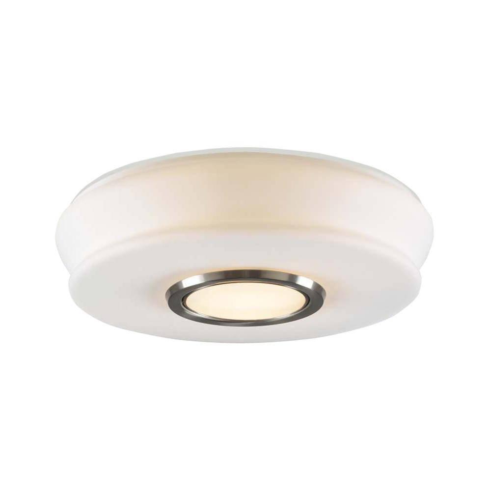 Three Light Nickel Drum Shade Flush Mount