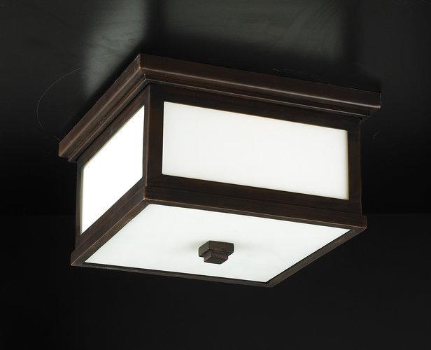 Two Light Bronze Outdoor Flush Mount