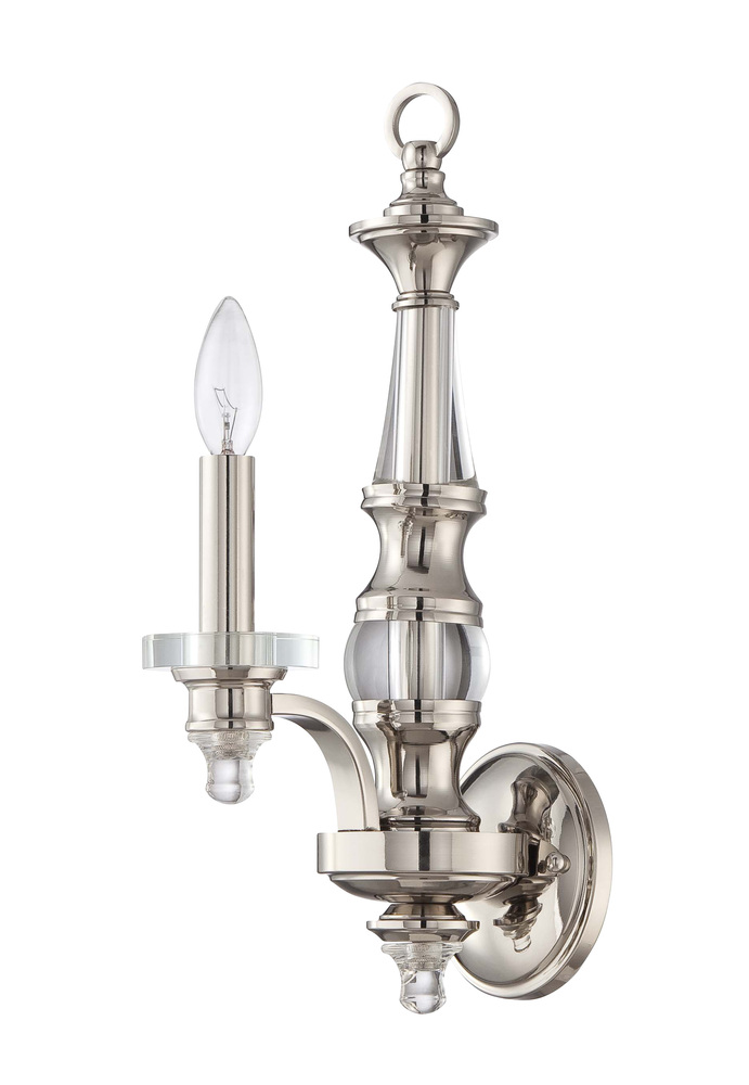 Laurent 1 Light Wall Sconce in Polished Nickel