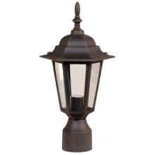 Craftmade Z155-RT - Straight Glass Cast 1 Light Outdoor Post Mount in Rust