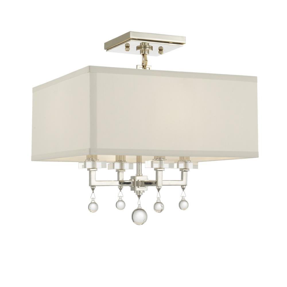 Paxton 4 Light Polished Nickel Semi Flush Mount