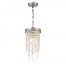 Crystorama WIN-210-SA-CL-MWP - Winfield 1 Light Antique Silver Mini Pendant